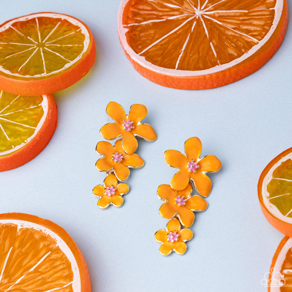 Crack of BLOOM Earrings - Orange