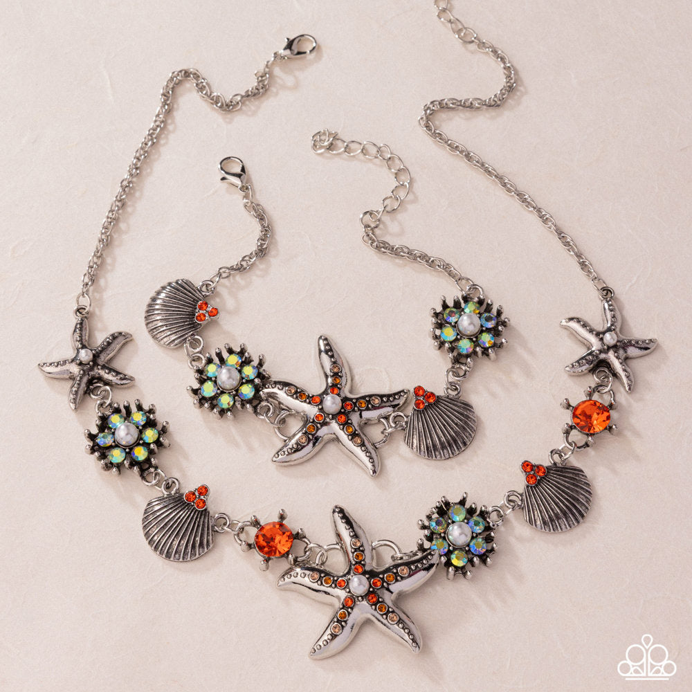Starfish Solo - Complete Look Orange Silver Starfish 2-Piece Set - Paparazzi