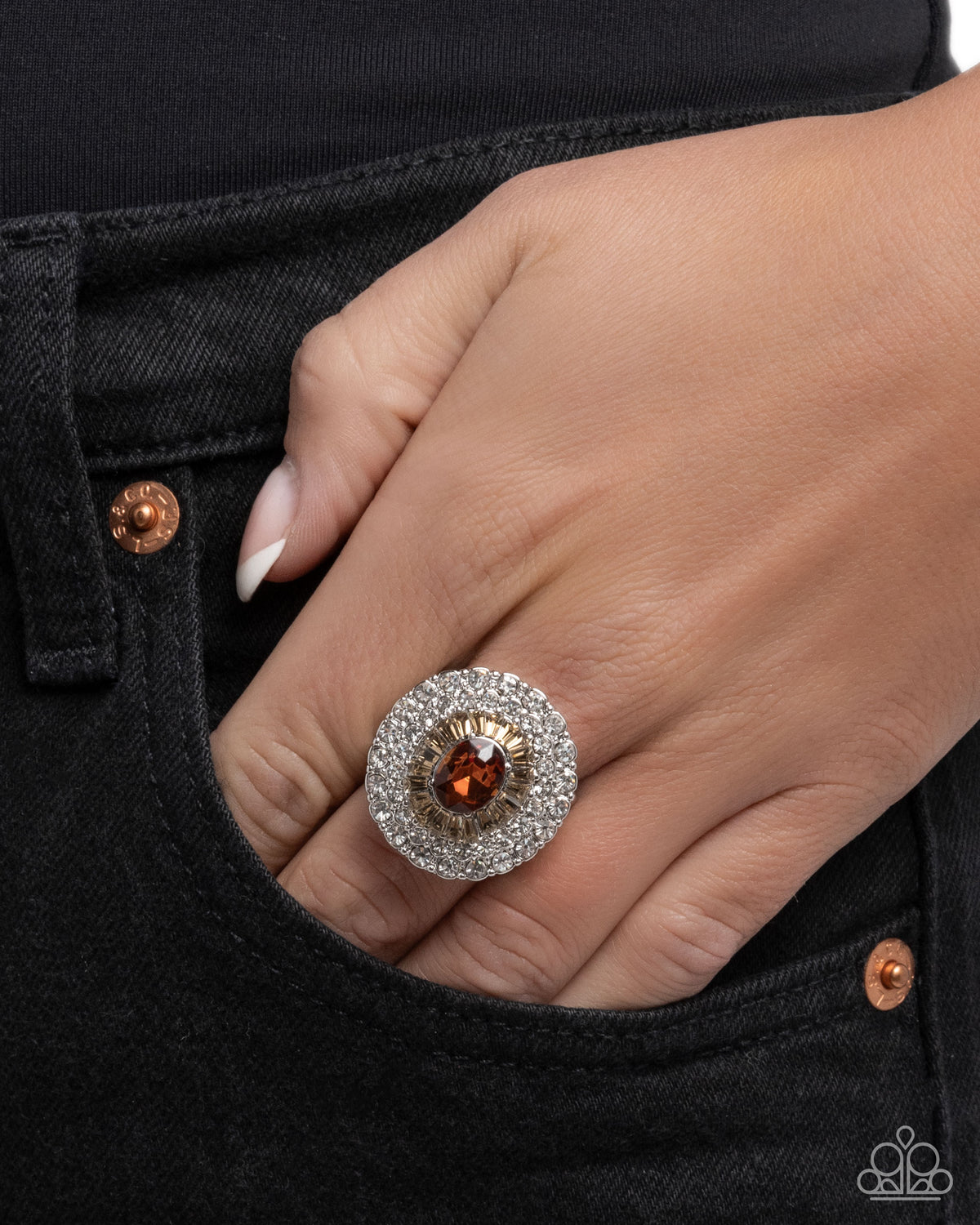 Oval Opening Ring - Brown | Paparazzi Accessories