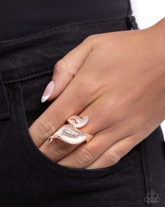 Ornate Overlap Ring - Rose Gold
