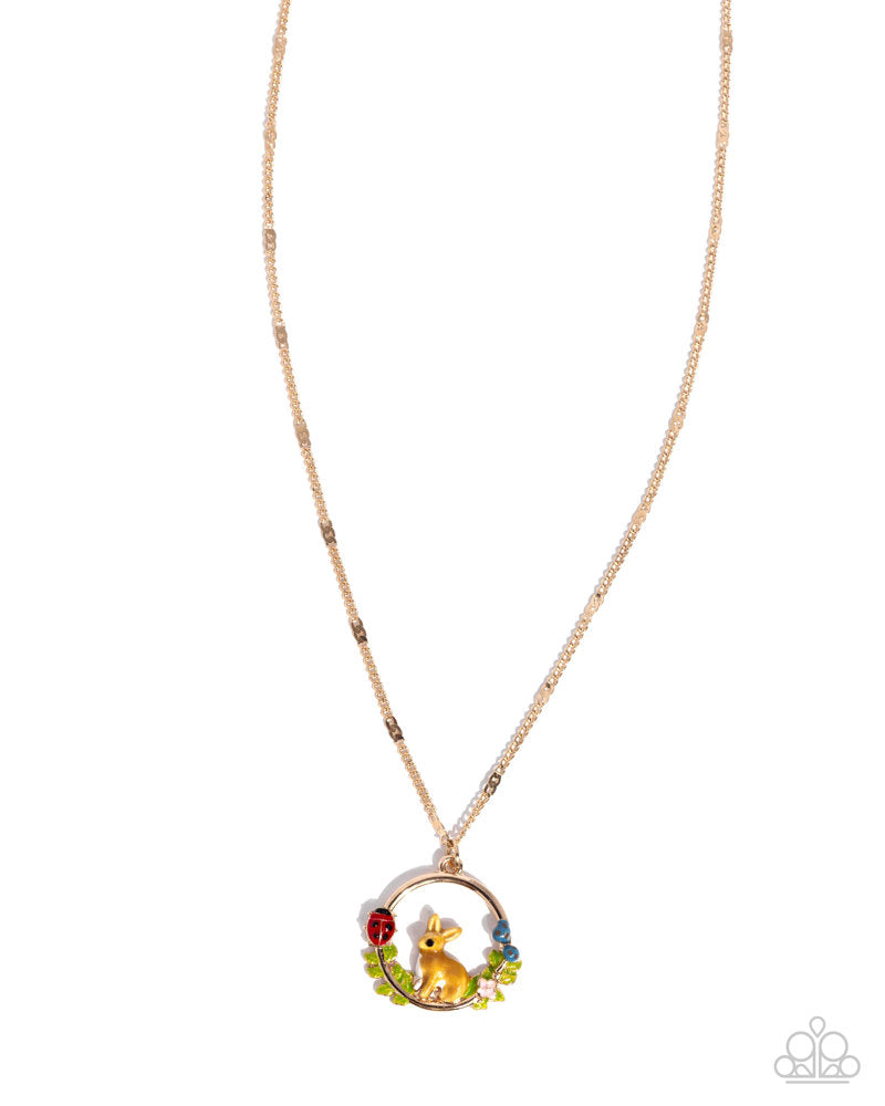 Easter Emblem Necklace - Gold | Paparazzi Accessories image 2