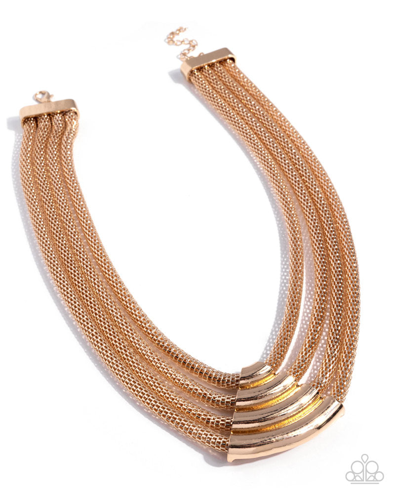 Get the MESH-age Necklace - Gold image 2