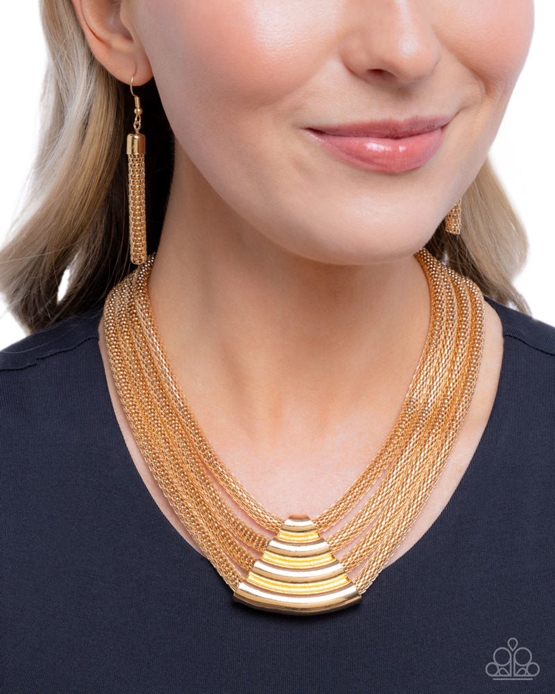 Get the MESH-age Necklace - Gold image 3