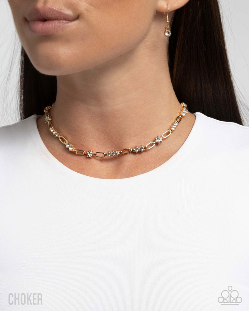 Pronged Pageantry - Gold | Paparazzi Accessories
