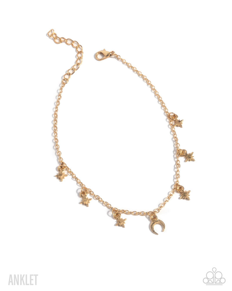 Stargazing Night Anklet - Gold | Paparazzi Accessories image 2