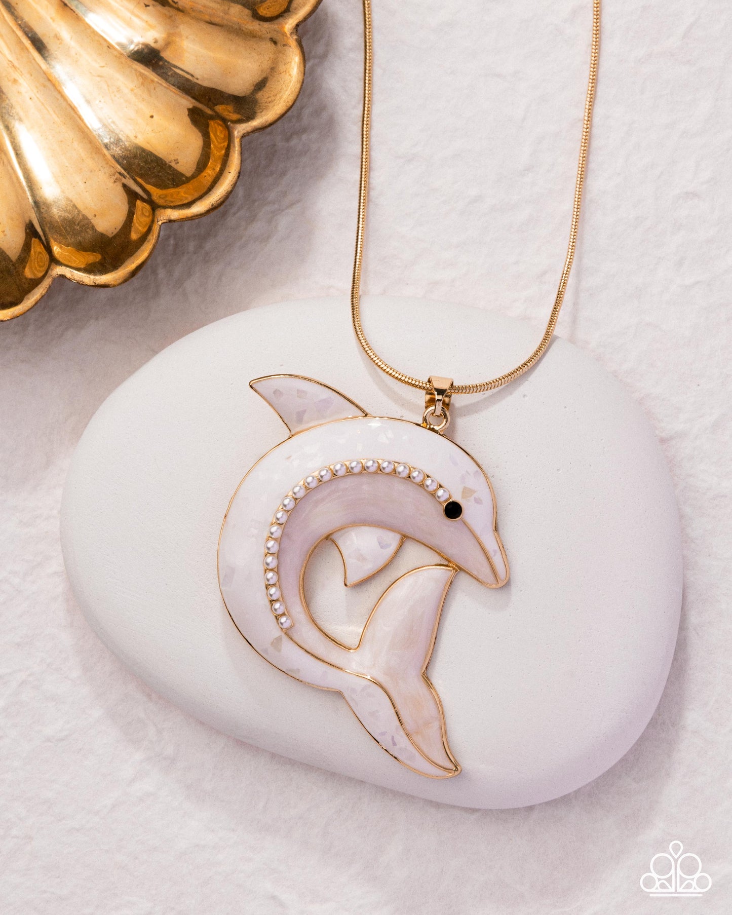 Dolphin Dive Necklace - Gold