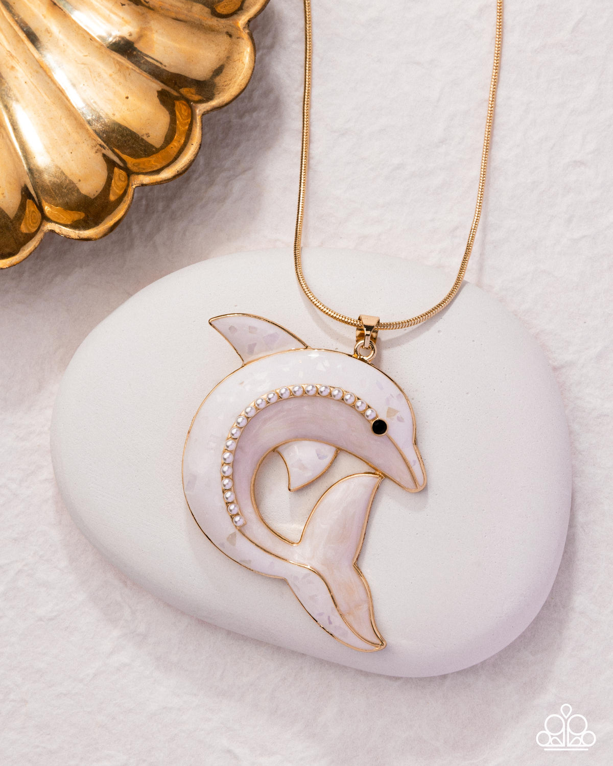Dolphin Dive Necklace - Gold