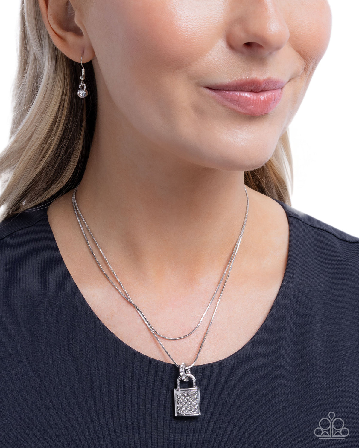 Locked Up Tight Necklace - White image 5