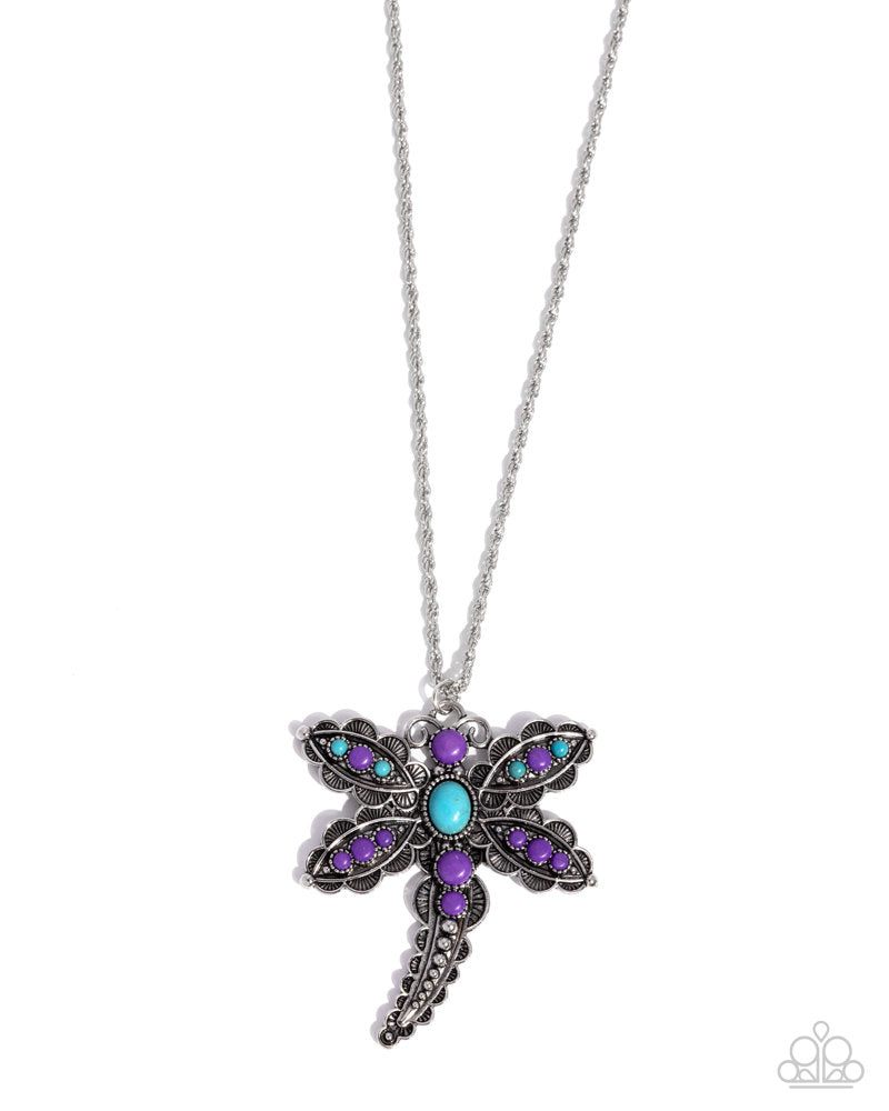 Dauntless Dragonfly Necklace - Purple | Paparazzi Accessories image 2