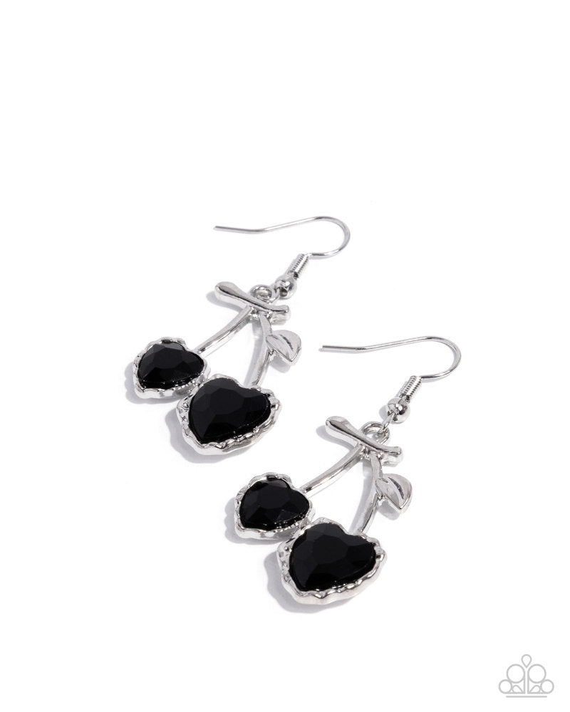 Courting Cherries Earrings - Black | Paparazzi Accessories image 2