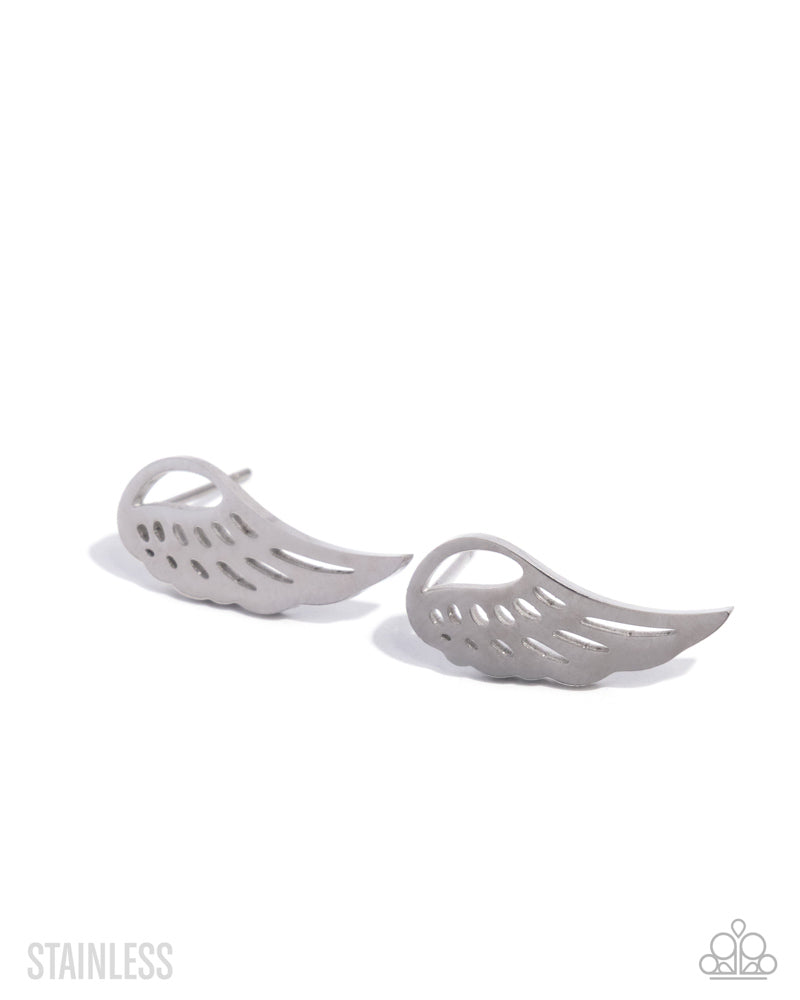 Angelic Advance Earrings - Silver | Paparazzi Accessories image 2