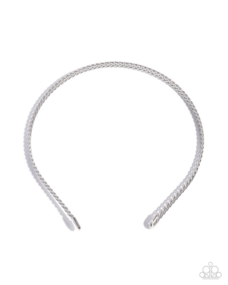 Braided Behavior - Silver | Paparazzi Accessories