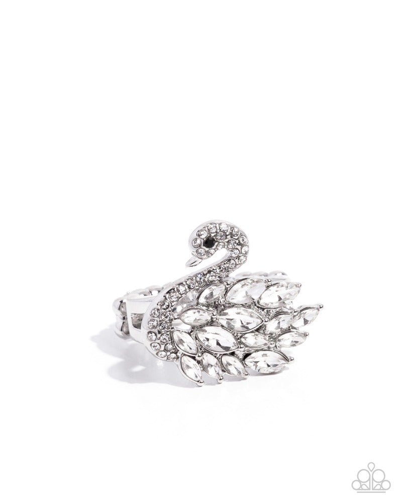 Sensational Swan Ring - White image 2