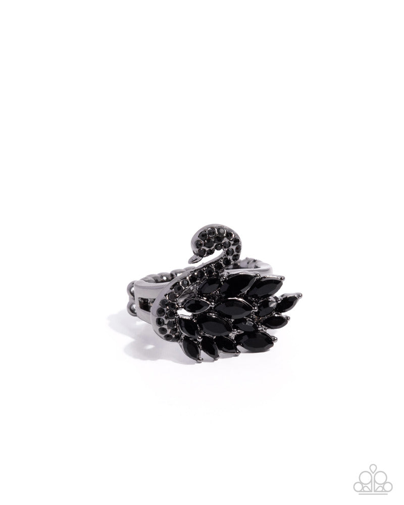 Sensational Swan Ring - Black image 2