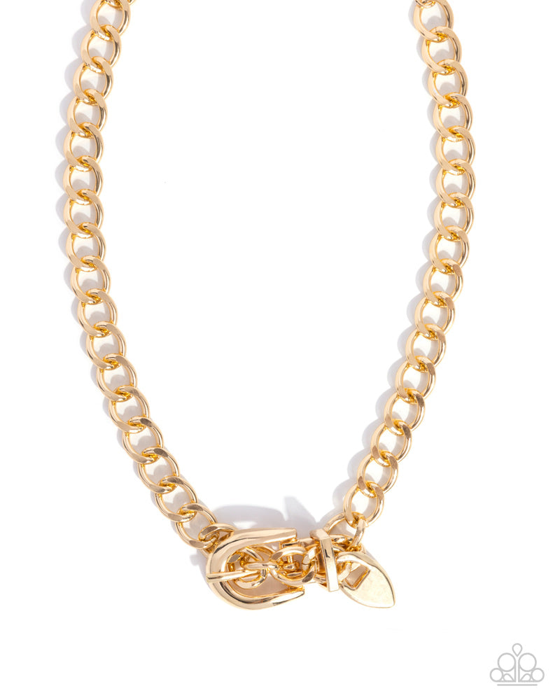 Bold Buckle Necklace - Gold image 2