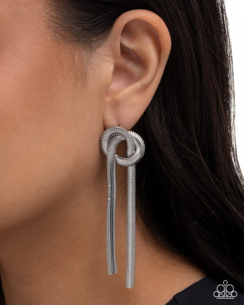 Twisted Tale Earrings - Silver