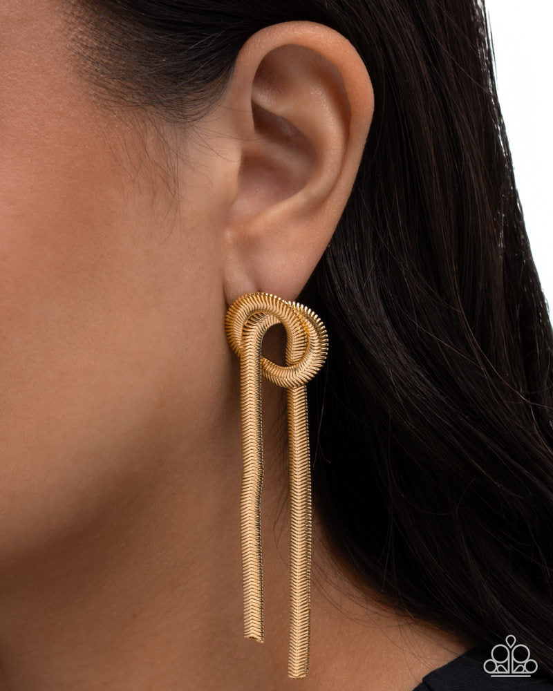 Twisted Tale Earrings - Gold