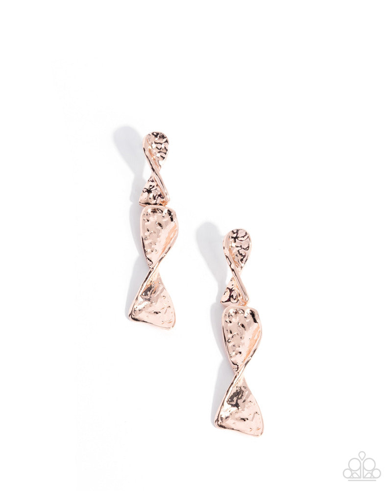Subtle Shimmy Earrings - Rose Gold | Paparazzi Accessories image 2