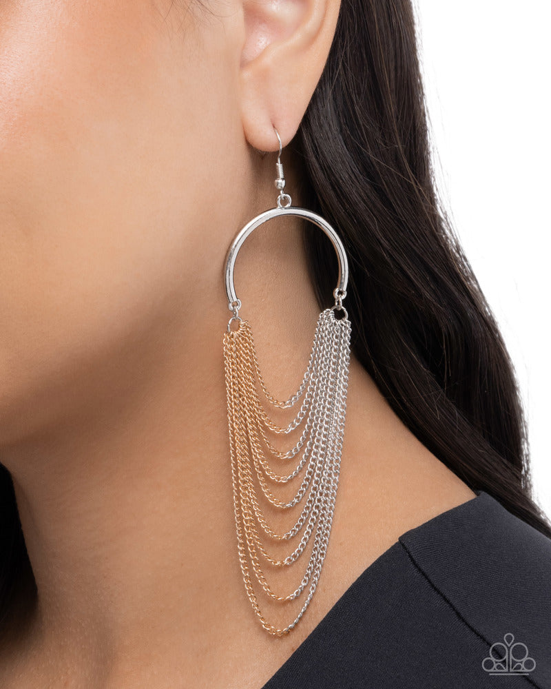 Focused Fringe Earrings - Silver | Paparazzi Accessories