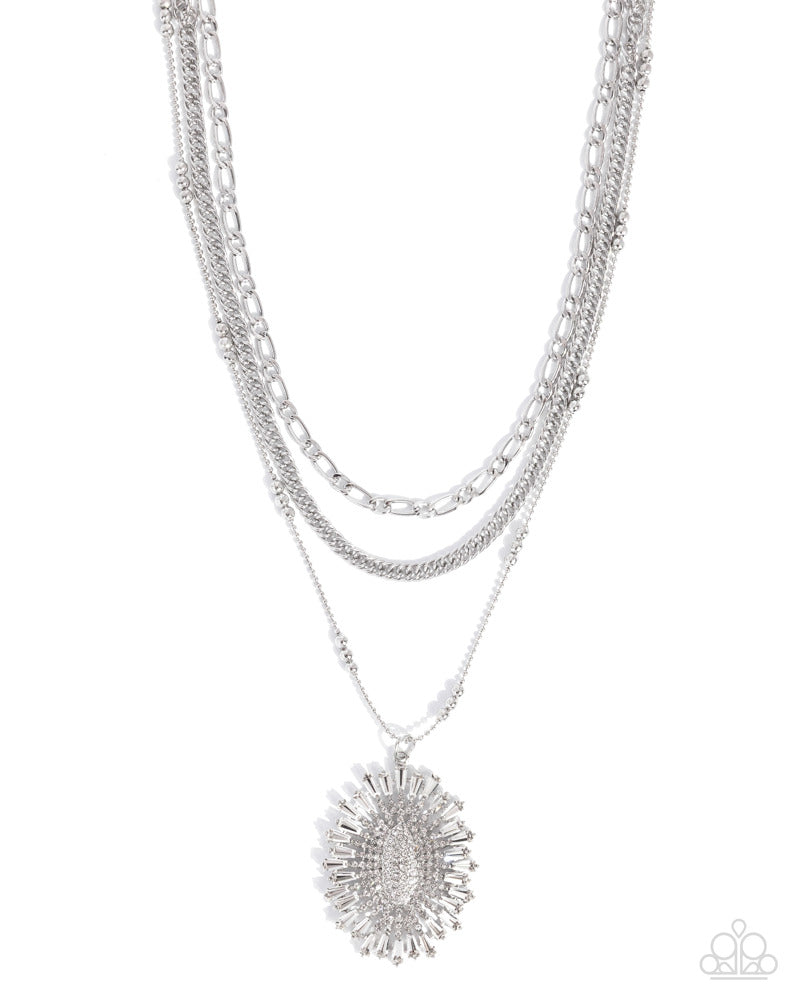 Fitting In Necklace - White | Paparazzi Accessories image 2