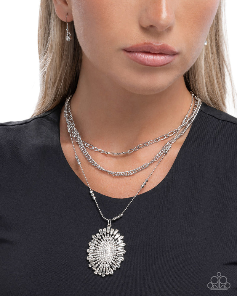 Fitting In Necklace - White | Paparazzi Accessories image 3