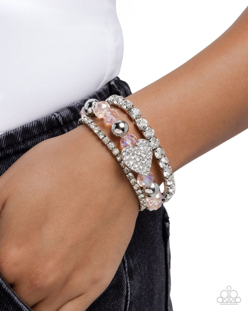 Heartfelt Heiress Bracelet - Pink | Paparazzi Accessories