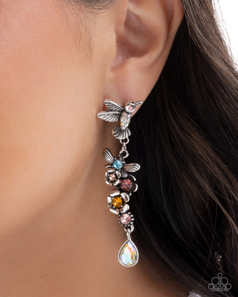 Hummingbird Hallmark Earrings - Multi | Paparazzi Accessories image 3