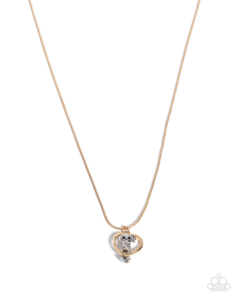 Delightful Dog Necklace - Gold image 2