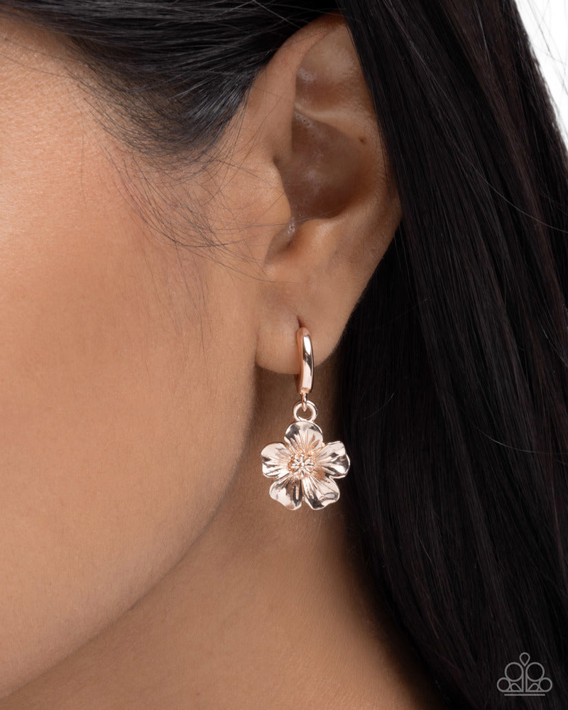 Fond Florals Earrings - Rose Gold | Paparazzi Accessories