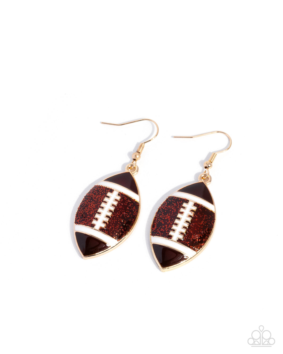 Football Facade Earrings - Brown | Paparazzi Accessories image 2