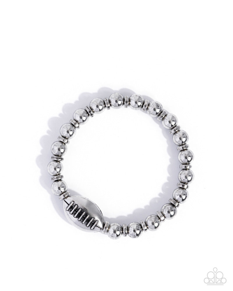 Football Flair - Silver | Paparazzi Accessories