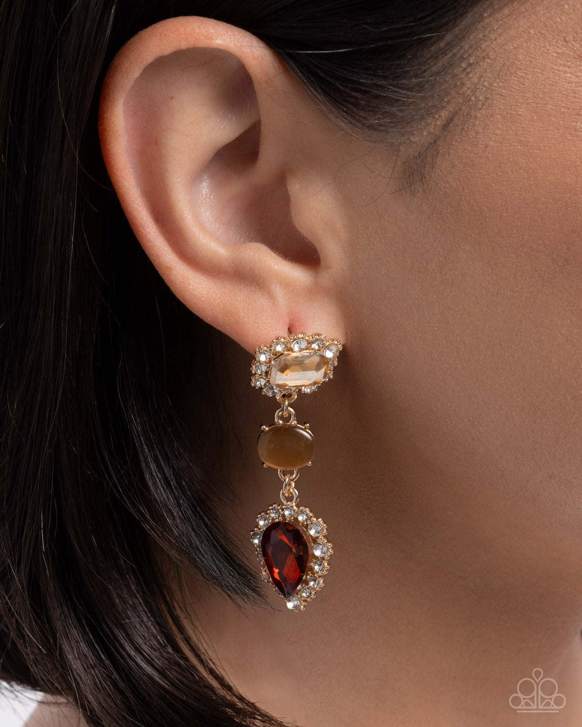 Three is Better Than One Earrings - Brown | Paparazzi Accessories