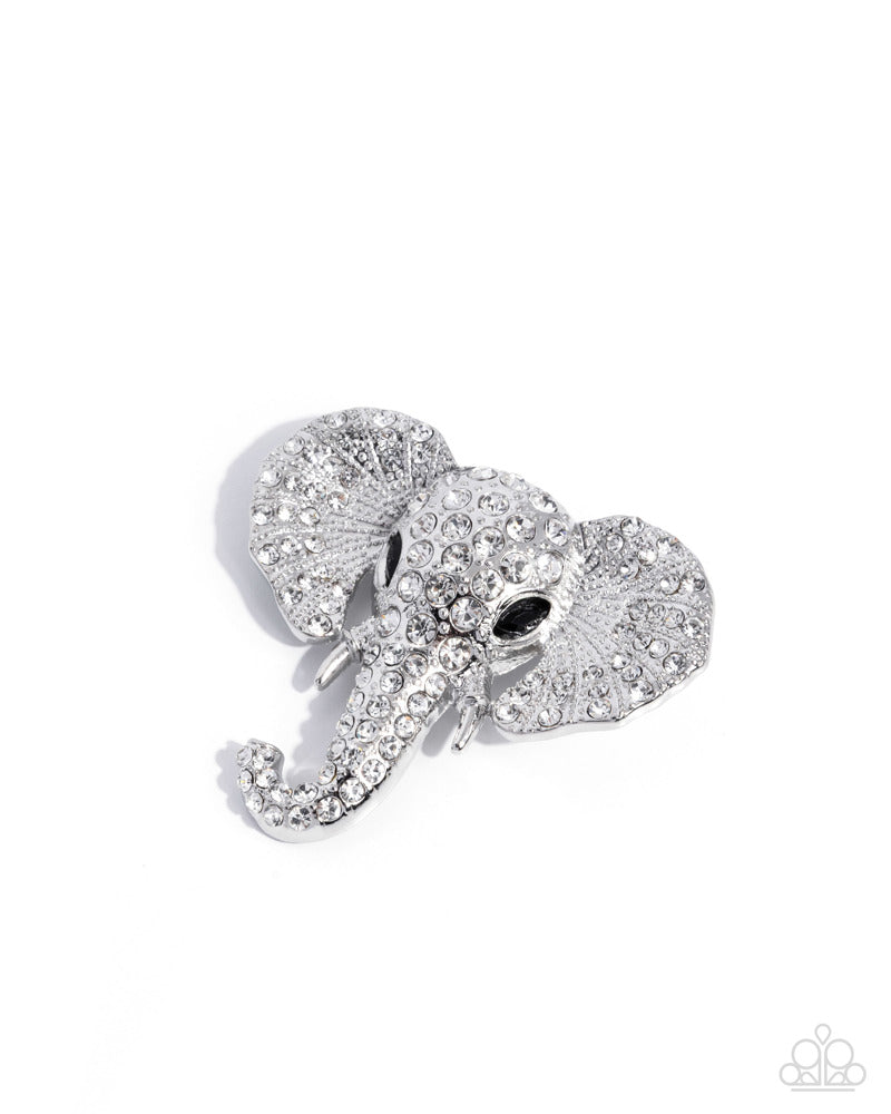 Elephant Empathy Hair Accessory - White | Paparazzi Accessories image 2