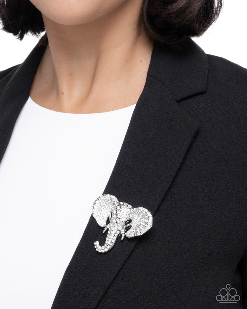Elephant Empathy Hair Accessory - White | Paparazzi Accessories