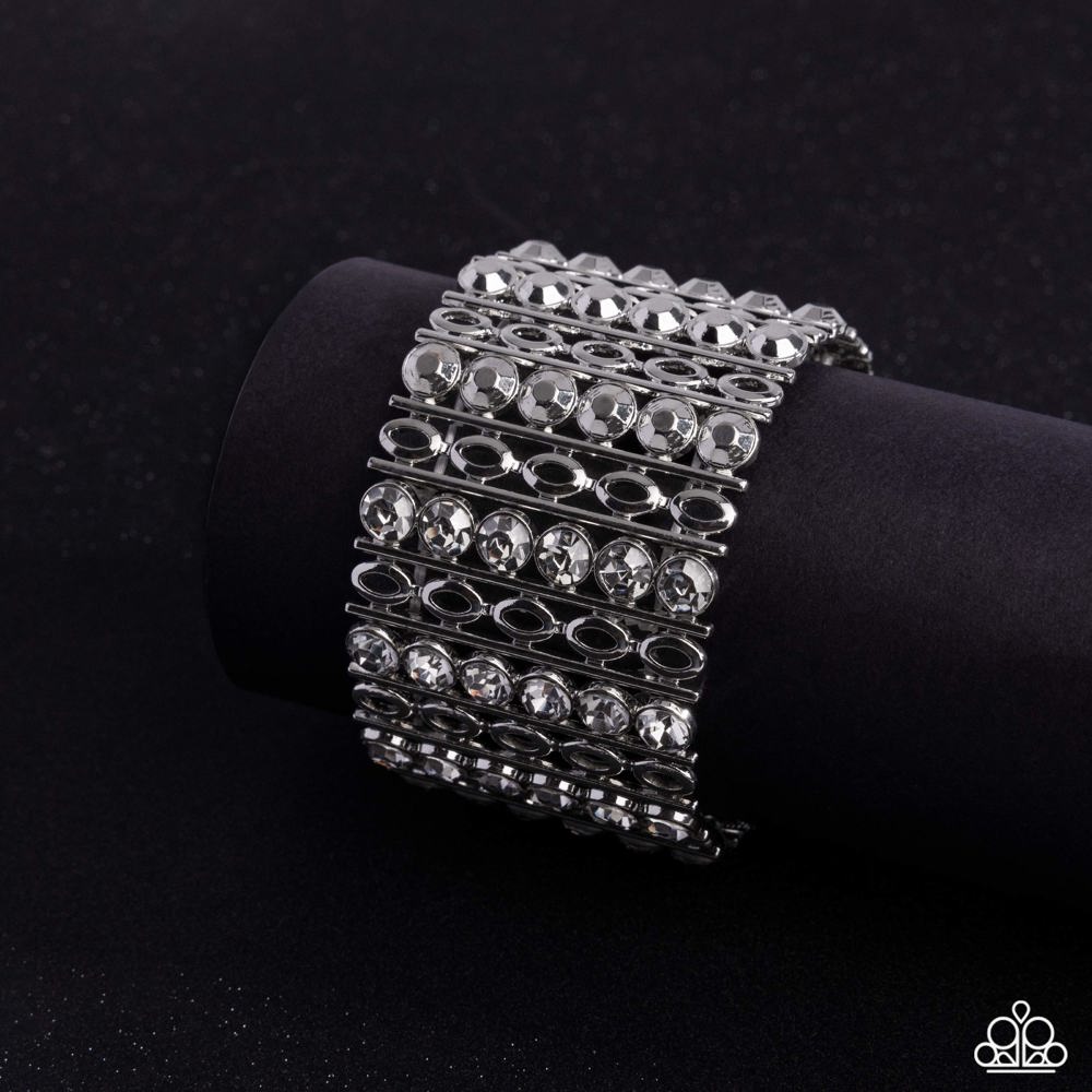 Reflective Rows - Silver | Paparazzi Accessories