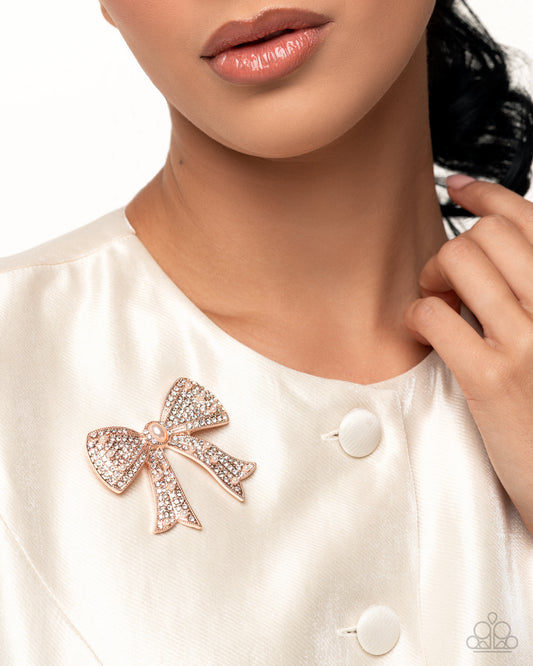 Bow Bravado - Rose Gold | Paparazzi Accessories