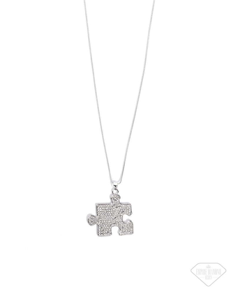 A Piece of the Puzzle Necklace - White image 2