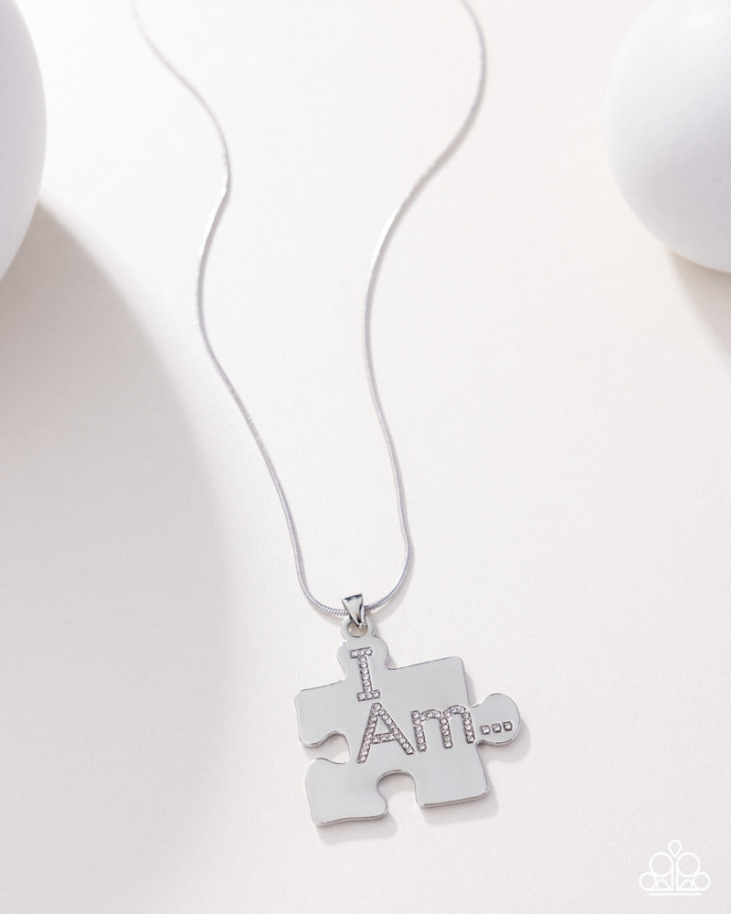 A Piece of the Puzzle Necklace - White