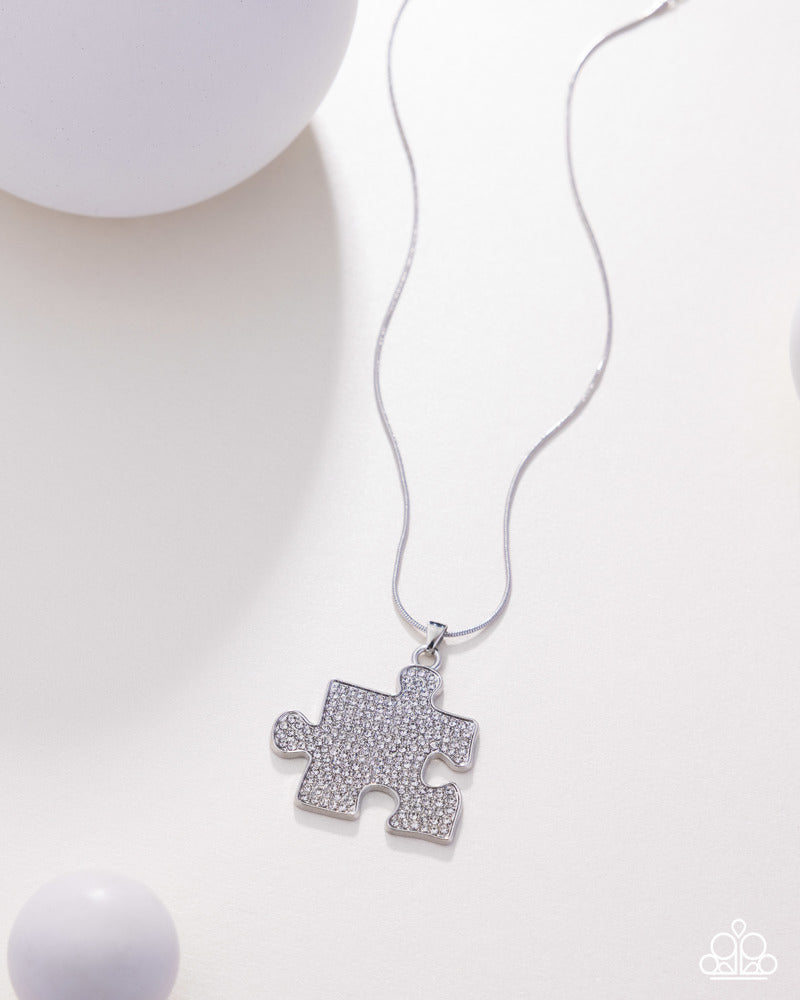 A Piece of the Puzzle Necklace - White image 8