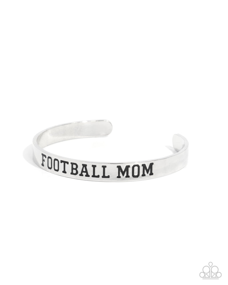 Football Mom - Silver | Paparazzi Accessories