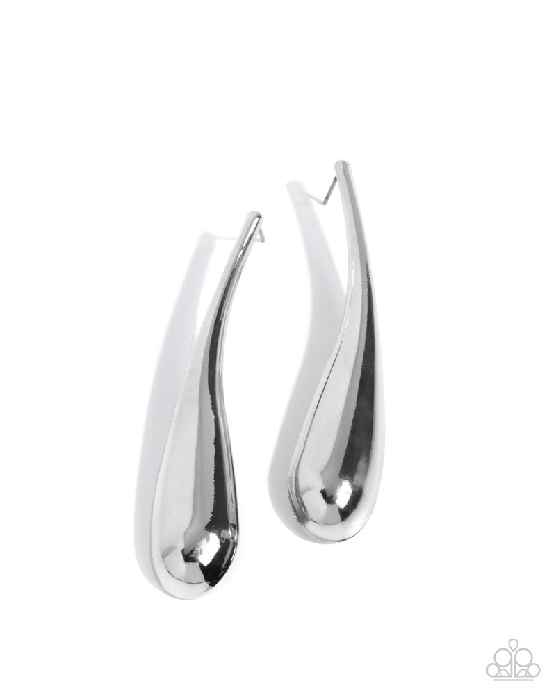 Elongated Effort - Silver | Paparazzi Accessories
