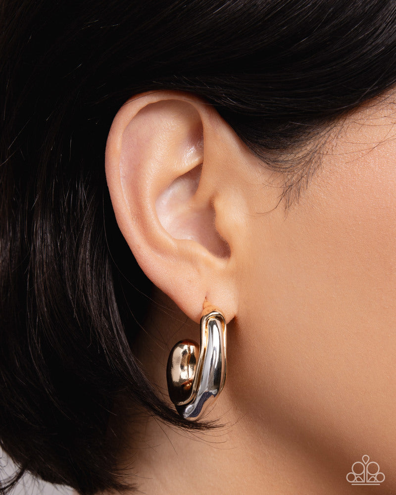 Metallic Multicolored Earrings - Multi | Paparazzi Accessories image 3