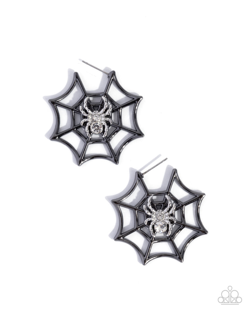 Spiderweb Showcase Earrings - Black image 2