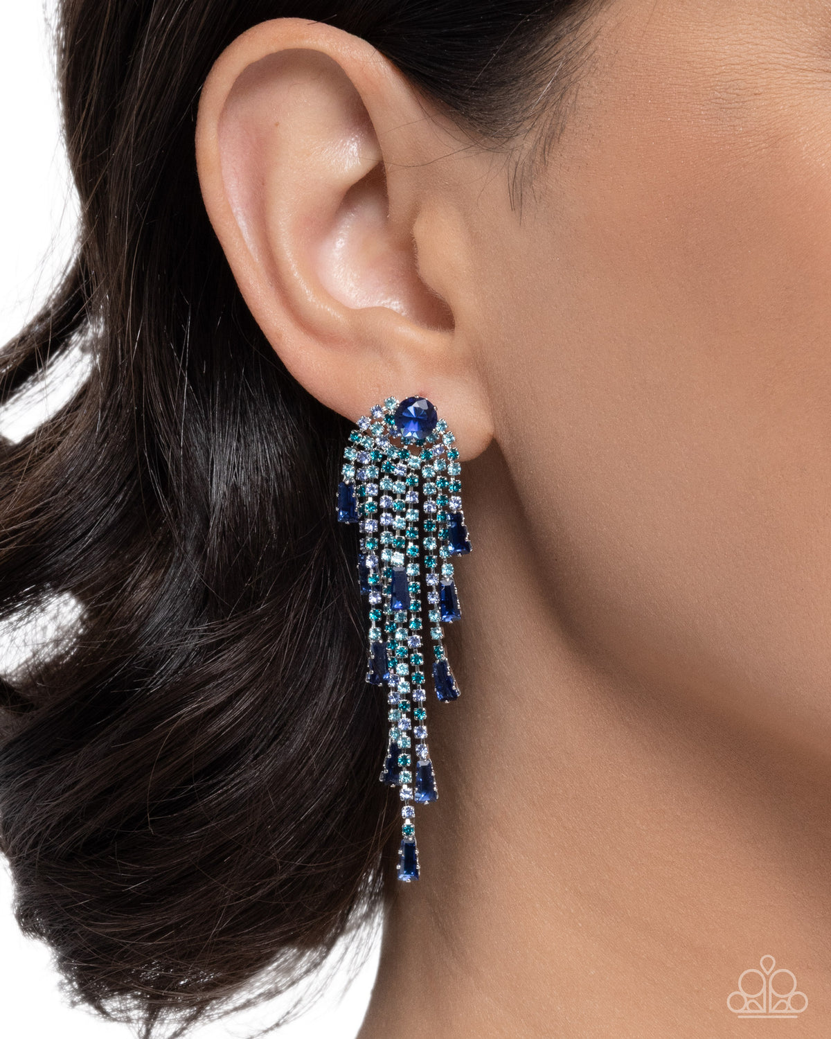 Graduated Glam - Blue Earrings | Paparazzi Accessories