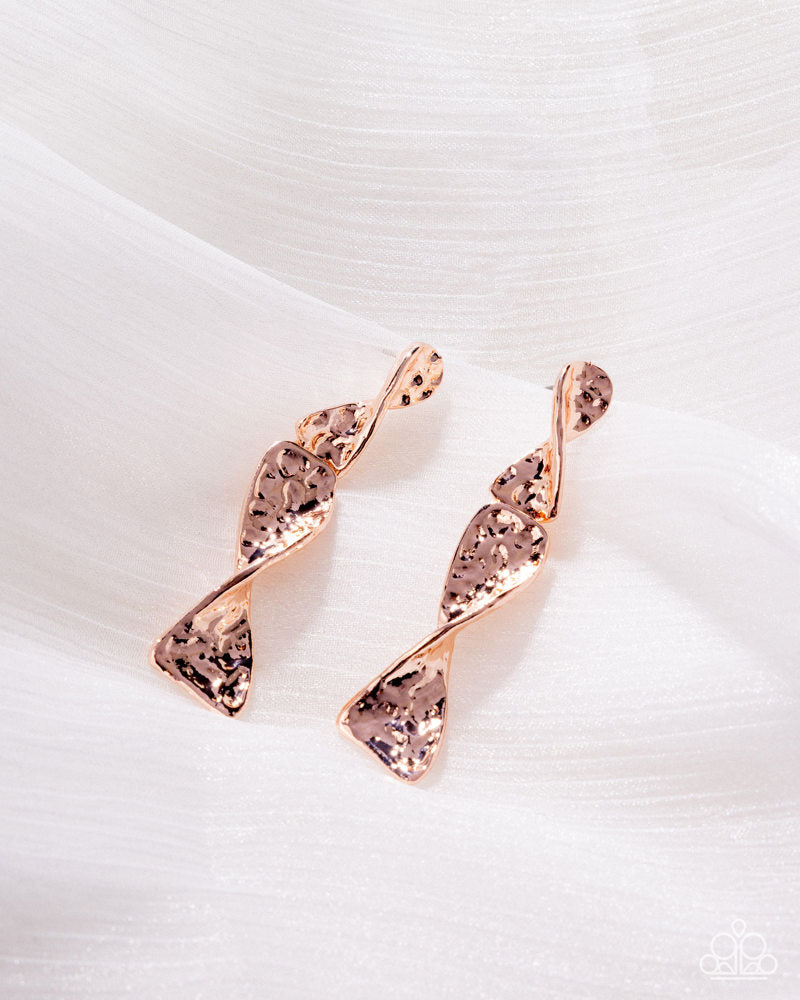 Subtle Shimmy Earrings - Rose Gold | Paparazzi Accessories