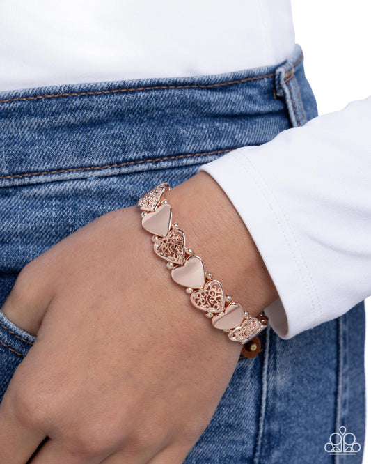 Handcrafted Heartthrob - Rose Gold | Paparazzi Accessories