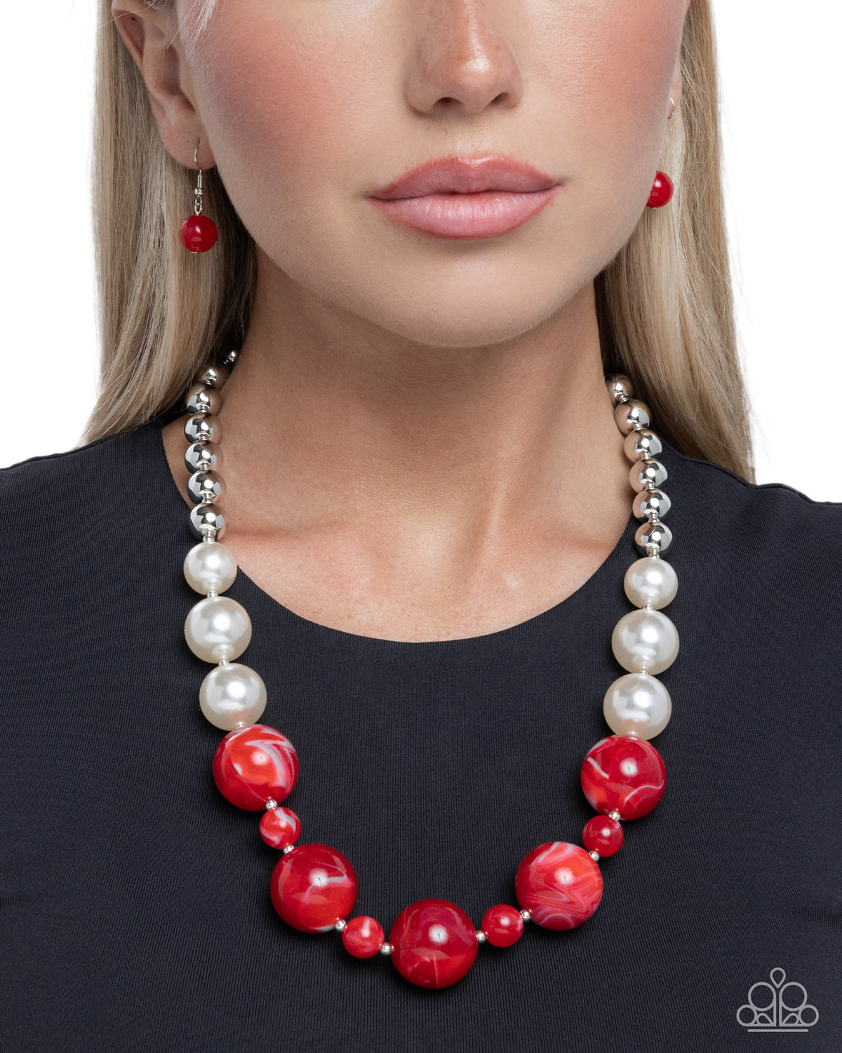 Serendipitous Statement Necklace - Red image 3