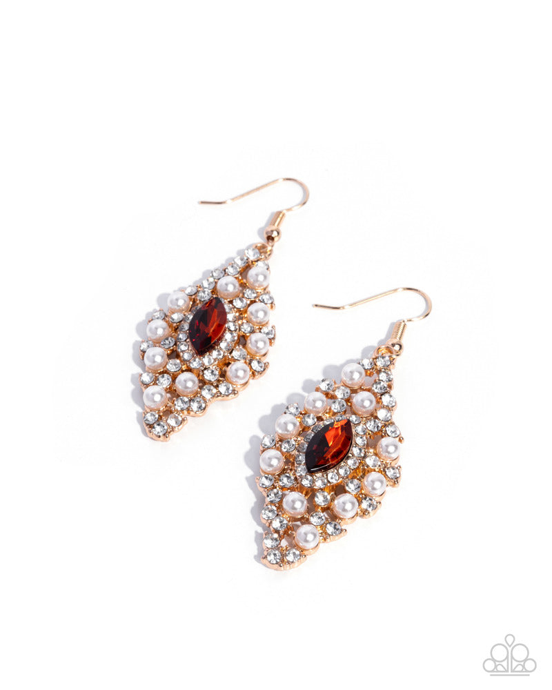 Palatial Promenade Earrings - Brown image 2