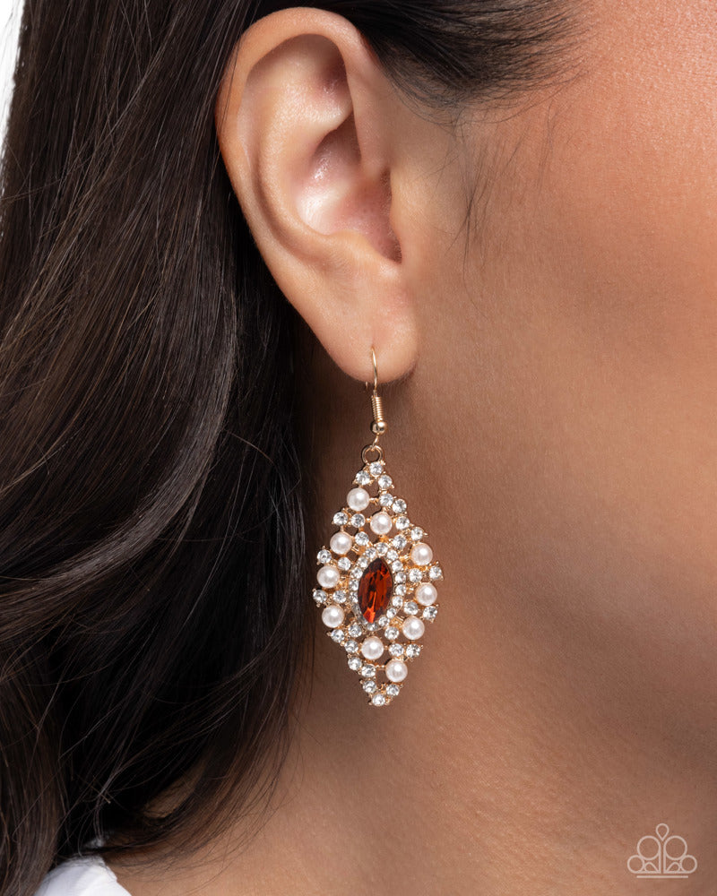 Palatial Promenade Earrings - Brown