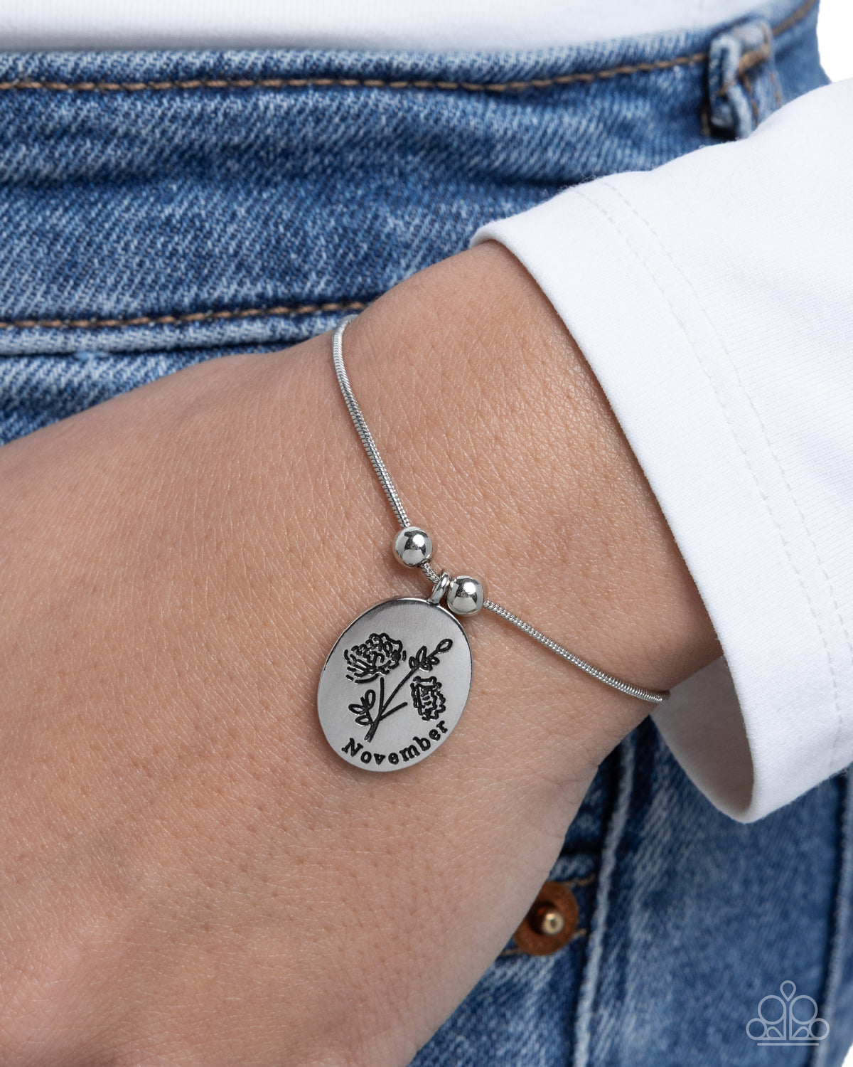 Personalized Bouquet - November Bracelet - Silver | Paparazzi Accessories